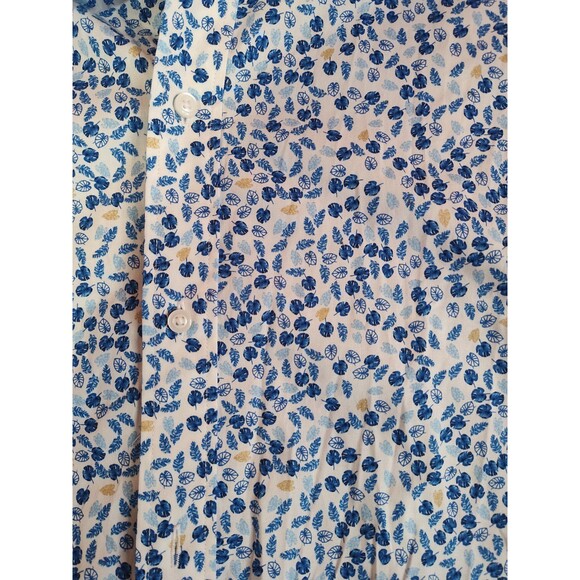 Men's Thomas Dean Collection Short Sleeve Printed Button Down Shirt Medium - Picture 3 of 5